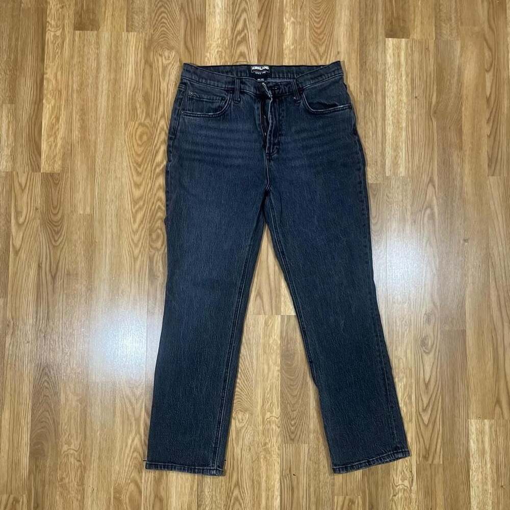 Kirkland Signature Women's Black High-Waisted Straight Leg Jeans Size 8